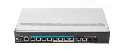 Obrázok produktu pre Cisco Small Business SG350X-8PMD, Riadený, L2/L3, Gigabit Ethernet (10/100/1000), Podpora napájania cez Ethernet (PoE), Inštalácia do Racku, 1U