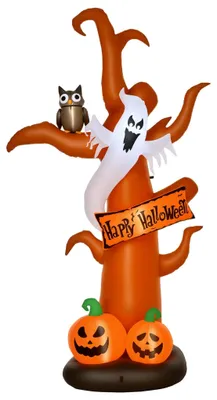 Obrázek produktu pro Nafukovací halloweenský strom s duchem, dýní a LED diodami, 2,7 m
