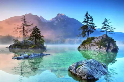 Produktbild von Leinwandbild - Motiv: Hintersee - Bayern - 60 x 90cm