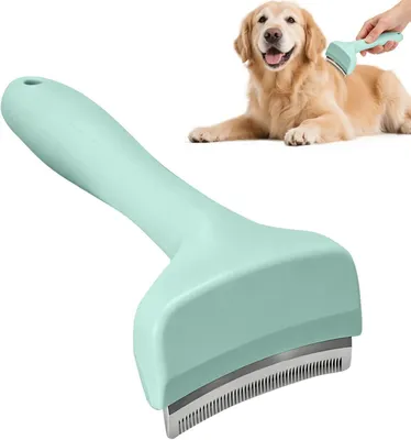 Productafbeelding van Kattenkam - Dierenverzorgingskam - Vachtverzorging Thuis - Trekvrij Mechanisme - 15 x 11 x 5 cm - Grijs
