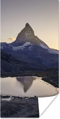 Produktbild von MuchoWow® Poster Das Matterhorn und der Riffelsee bei Sonnenaufgang in der Schweiz 60x120 cm - Wandschmuck
