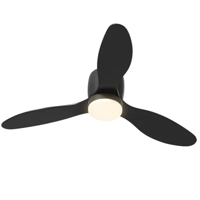 Produktbild von AIORBER Deckenventilator mit LED Licht, Fernbedienung, 6 Stufen, Timer, umkehrbar, 3 Flügel, 115 cm, schwarz