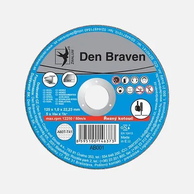 Obrázek produktu pro Den Braven Řezací kotouč 125 x 1,0 mm - A60T