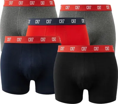 Immagine prodotto di Boxer Cr7 Men Cristiano Ronaldo Boxershort confezione da 5 grigio-blu scuro-rosso Mix