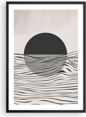 Produktbild von Gerahmtes Poster - Schwarzer Rahmen - Figuren Formen Geometrie - 50x70 cm - Wand Bild - Wanddeko - Wandbilder - Kunstposter - Wandposter - Bilderrahmen - Bilder - Kunstdruck - P2BPA50x70-4964