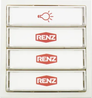 Produktbild von RENZ Tastenmodul mit 1 Lichttaster + 3 Klingeltaster (RAL Farbe: Verkehrsweiß (RAL 9016)) RAL Farbe: Verkehrsweiß (RAL 9016)