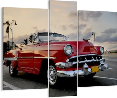 Produktbild von Bild auf Leinwand - Leinwandbild - Auto Kuba Himmel - 95x80cm - Wand Bild - Wanddeko - Wandbilder - Leinwanddruck - Bilder - Kunstdruck - Wanddekoration - Leinwand bilder - Wandkunst - CB95x80-0186
