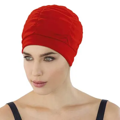 Produktbild von Aquafeel Fabric Badekappe Rot  Rot One Size