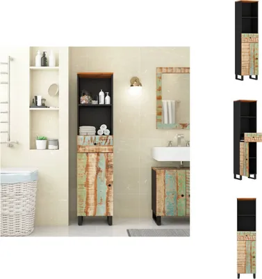 Produktbild von vidaXL Badschrank 38x33x160 cm Altholz Massivholz -  Badezimmermöbel-Sets