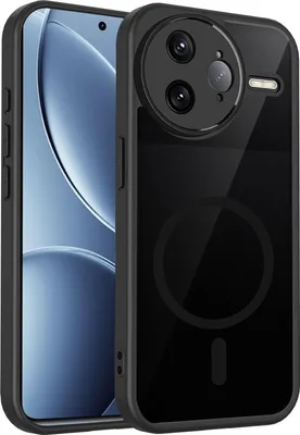Produktbild von Magnetisch Hülle für Xiaomi Poco F7 Ultra/Redmi K80 Pro, Handyhülle Transluzente Hart PC Rückseite TPU Stoßfest Schutzhülle Schwarz
