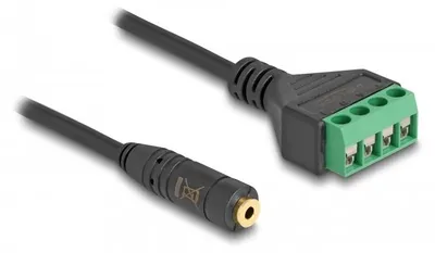 Image de DELOCK Jack 3,5mm 4Pin <Bloc terminal Adaptateur 20 cm