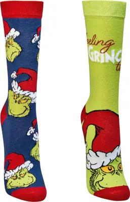 Produktbild von Grinch Weihnachtssocken Uni 2er Pack, Farbe:Grün, Größe Socken:36-40