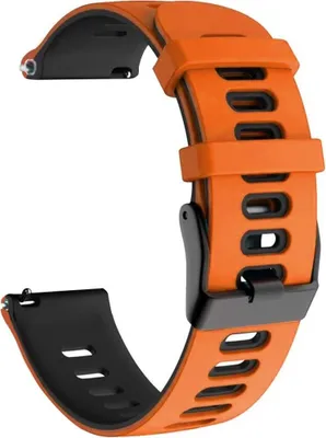 Produktbild von Sport Ersatz Armband für Honor Magic Watch 2 42mm Silikon Band Loop, Farbe:Orange Schwarz