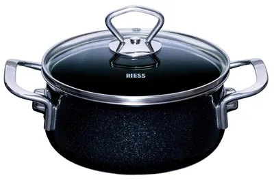 Braadpan mit Glasdeckel, 16 cm, 1 Liter, schwarz