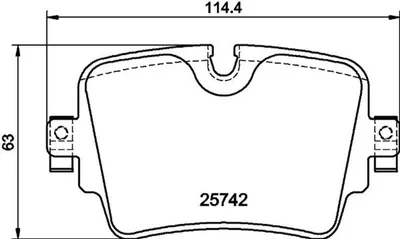 Produktbild von HELLA Bremsbeläge Satz Hinten Bremsklötze für JAGUAR XJ (X35, J12, J24) 8DB 355 021-391