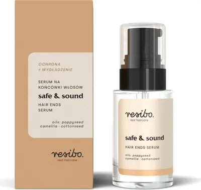 A product shot of a hair serum bottle and its packaging.