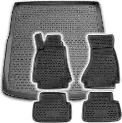 Produktbild von Gummi Kofferraumwanne + Fußmatten Set für Audi A4 B8 8K Avant + Allroad