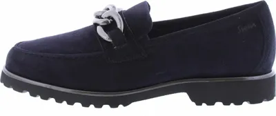Produktbild von Sioux Damen Mokassins Slip-on Dunkelblau mit profilierter Sohle und weichem Innenfutter