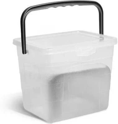 Produktbild von Famanu Aufbewahrungsbox für Waschmittel mit Deckel und Griff - 4 Liter, transparent