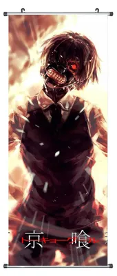 Obrázok produktu pre Veľký zvitkový obraz Tokyo Ghoul z látky | 100x40cm | motív: Ken Kaneki 02