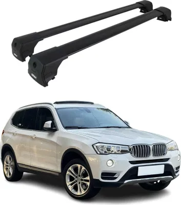 Image de Barres de toit transversales pour BMW X3 F25 2010-2017 Alu Noir ABE 2x
