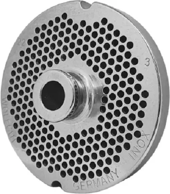 Produktbild von Fleischwolfscheiben, Lochscheibe aus Inox Stahl Gr. 22 mit Nabe und 2 Nuten mit 3,0 mm Bohrung von WOLFCUT