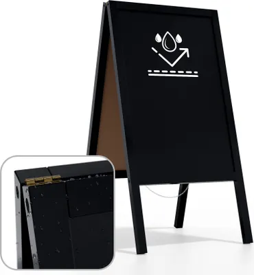 Zdjęcie produktu dla Potykacz wodoodporny z CZARNĄ lakierowaną ramą 118x61cm - stojak reklamowy