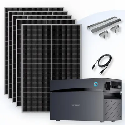 Sunshare RAY Lite Balkonkraftwerk 1000 Wp mit GLORY Speicher 2,0 kWh und Geländerhalterung – Hauptansicht