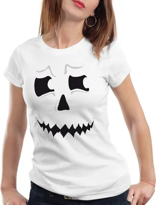 Produktbild von style3 Halloween Grusel Geist Damen T-Shirt, Farbe:Weiß, Größe:L