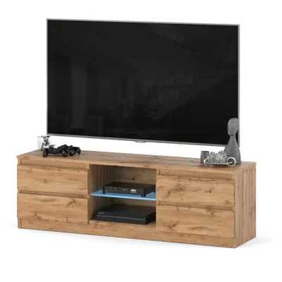 Zdjęcie produktu dla Szafka RTV 138 cm AGA wotan matowa pod telewizor 4 szuflady do salonu
