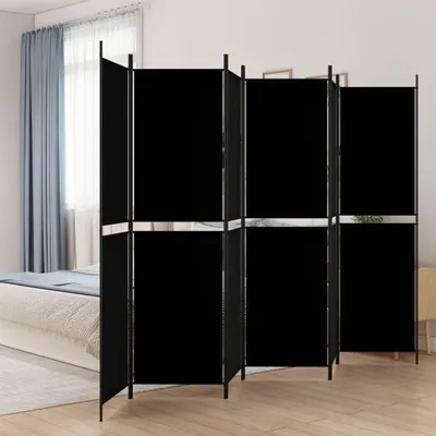 Immagine prodotto di Pannello divisorio a 6 ante, nero, 300x200 cm, paravento autoportante