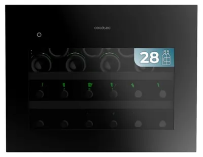 Obrázek produktu pro Vestavná chladnička na víno Cecotec na 28 lahví, 45 × 60 cm, s kompresorem Bolero GrandSommelier BI 28000 Touch, matná černá, kompresorová