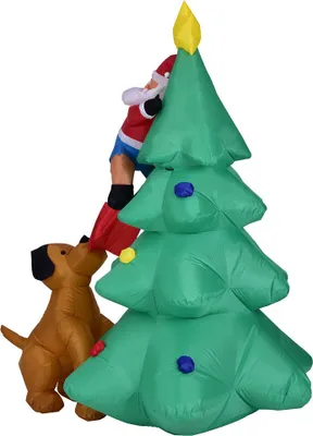 Produktbild von 6 Fuß lustig aufblasbare Weihnachtsmann Klettern auf Baum von Hund verfolgt