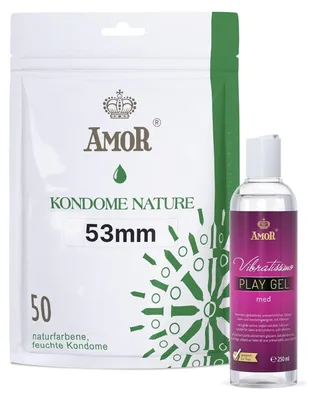 Vibratissimo Vibratissimo Play Gel med 250 ml & preservativi AMOR Nature – immagine 1
