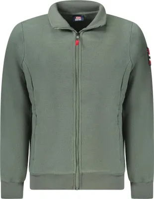 Produktbild von Grünes Herren Fleece-Sweatshirt mit Reißverschluss und Stickerei