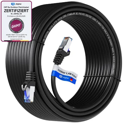 Productafbeelding van Cat.6a buitenkabel voor netwerken, 25 meter - IP66, waterdicht en UV-bestendig
