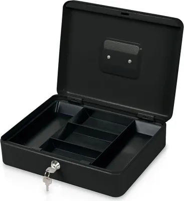 Produktbild von Kreator Geldkassette Kasse 30x24x9 cm Moneybox für Münzen Geldscheine 5 Fächer