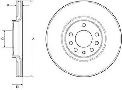 Produktbild von 2x DELPHI Bremsscheibe BG3770C für OPEL ZAFIRA B (A05) Astra H Caravan (A04)