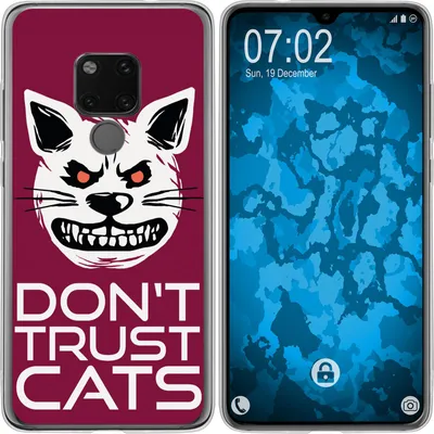 Produktbild von PhoneNatic Case kompatibel mit Huawei Mate 20 Silikon-Hülle Crazy Animals Katze M1