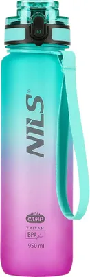 Obrázek produktu pro Láhev na vodu Tritan, zeleno-růžová, odolná proti úniku, 500 ml