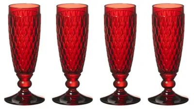 Produktbild von Villeroy & Boch Boston Coloured 4er Set Sektglas 145 ml rot Kristallglas