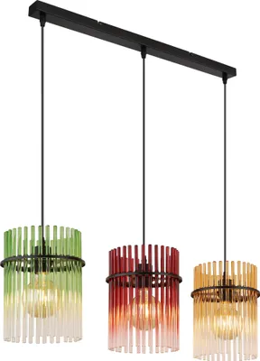 Produktbild von Globo Lighting Hängeleuchte Metall schwarz matt, 3x E27