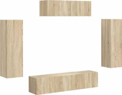 Image de vidaXL : Meubles TV, 5 pièces, en bois imitation chêne Sonoma