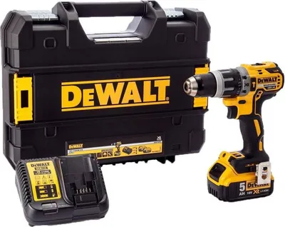 Immagine prodotto di Trapano avvitatore a percussione senza spazzole DEWALT DCD796P1 - Fornito con 1 batteria da 18 V e custodia Tstak