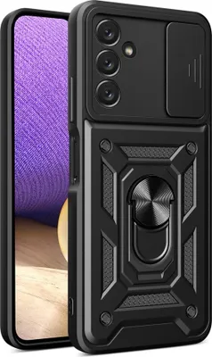 Produktbild von Samsung Galaxy A14 Hülle - Coverup Armor Ring Ständer Back Cover mit Kamera Schutz - Schwarz