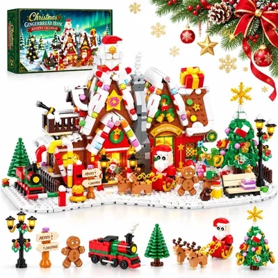 Adventskalender 2026, Lebkuchenhaus, Klemmbausteine, 24 Tage
