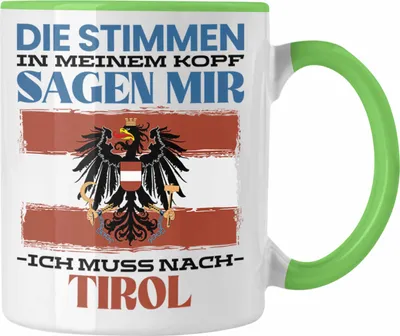 Produktbild von Trendation - Tirol Tasse Urlaub Heimat Geschenk Spruch Österreich Geschenkidee (Grün)