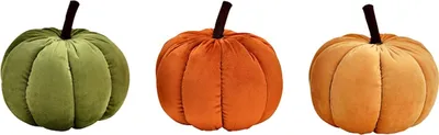 Produktbild von Kürbisse Herbst-Deko Samt im Set Herbstfarben in Ø 14 cm