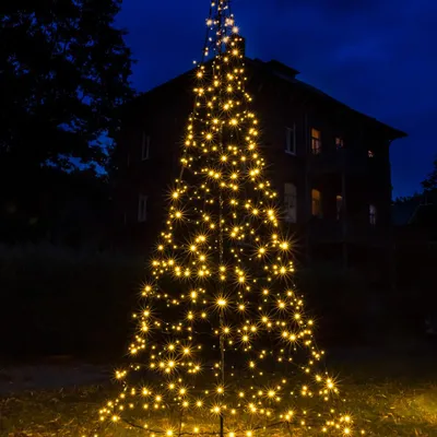 Produktbild von LED Tannenbaum 4m 640 warmweiße LED Ø190cm 5m Kabel, IP44 Außenadapter Timer, inkl. Mast und Erdnägel