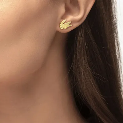 Image de Boucles d'oreilles originales en crocodile doré 2040051